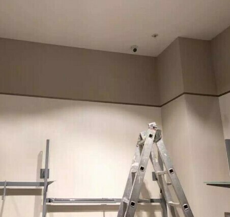 Купольная видеокамера на подвесном потолке в  торговом зале